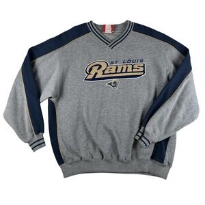 Vintage St. Louis Rams Sweatshirt Mens Large NFL Football NFL V Neck Pullover 90